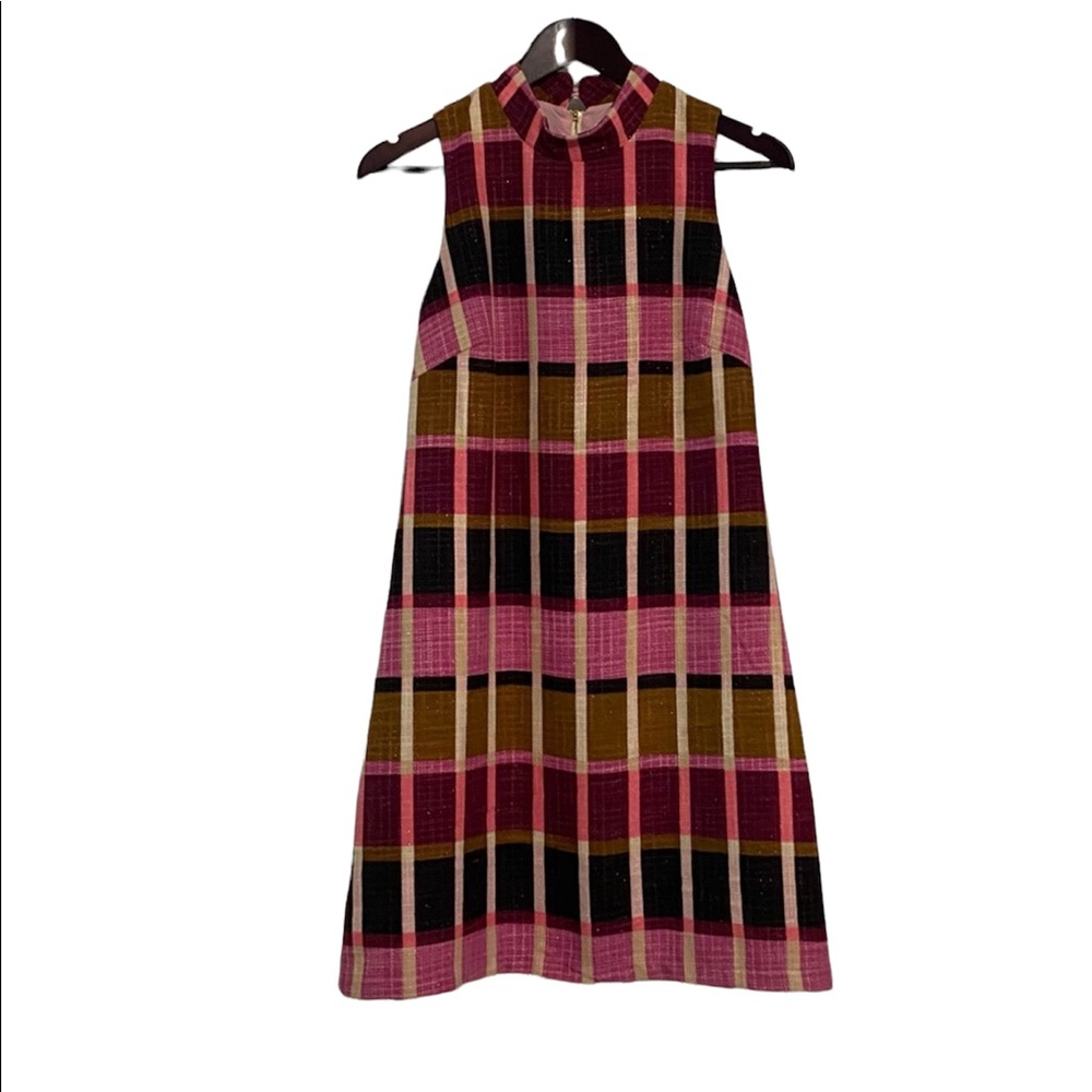 NWT Julie Brown Annie Metallic Plaid Sheath Dress in Catskill Size 6
